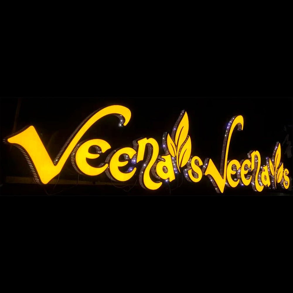 Veenas Sweets 3D Frontlit And Backlit Channel Letter Led Light Sign - Shineneon