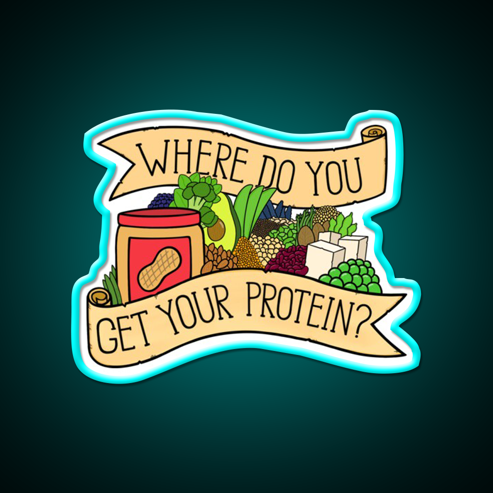 Vegan Protein Gym Fitness Led Neon Sign Rgb Color