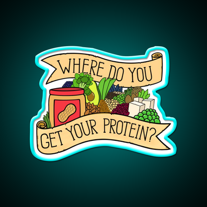 Vegan Protein Gym Fitness Led Neon Sign Rgb Color