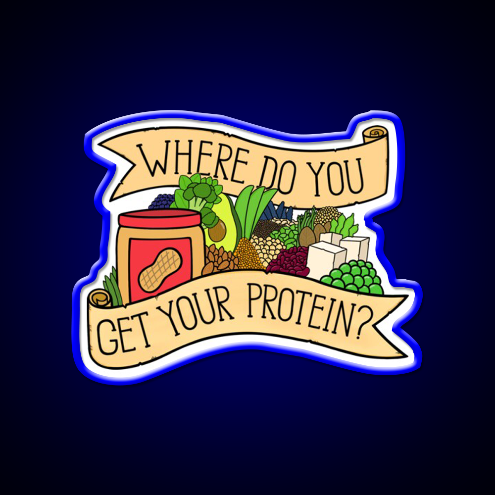 Vegan Protein Gym Fitness Led Neon Sign Rgb Color