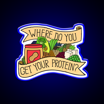 Vegan Protein Gym Fitness Led Neon Sign Rgb Color