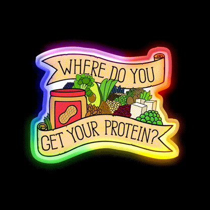 Vegan Protein Gym Fitness Led Neon Sign Rgb Color