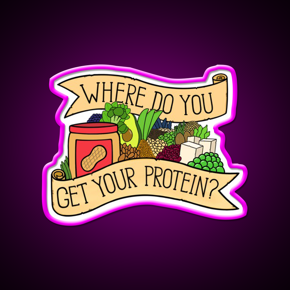 Vegan Protein Gym Fitness Led Neon Sign Rgb Color