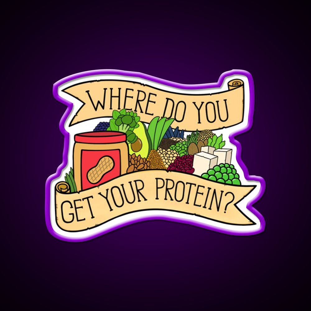 Vegan Protein Gym Fitness Led Neon Sign Rgb Color