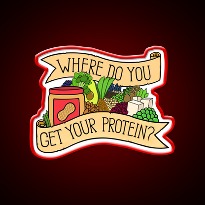 Vegan Protein Gym Fitness Led Neon Sign Rgb Color