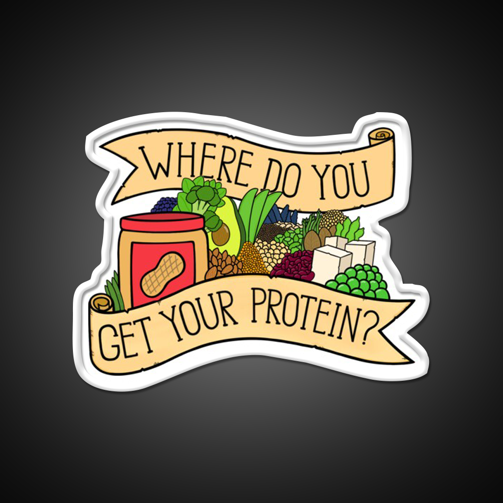 Vegan Protein Gym Fitness Led Neon Sign Rgb Color