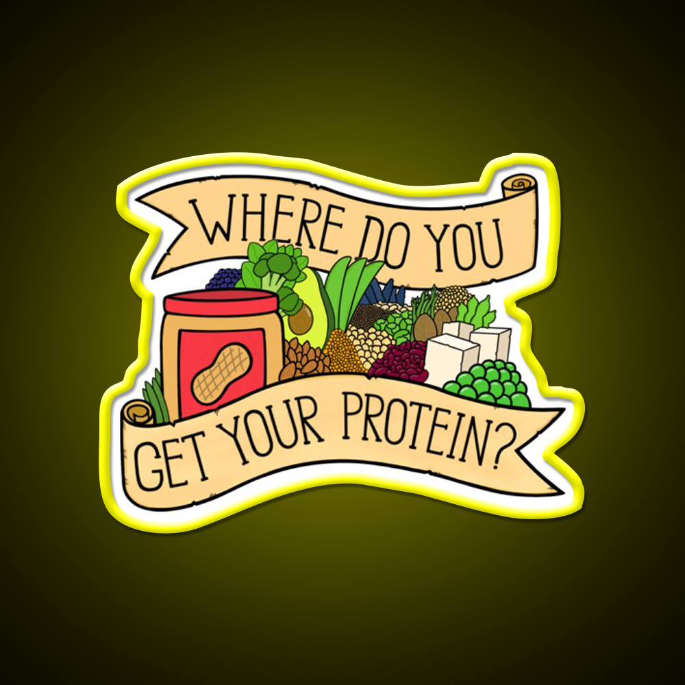 Vegan Protein Gym Fitness Led Neon Sign Rgb Color