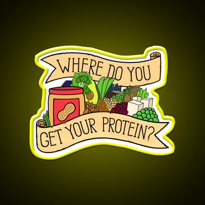 Vegan Protein Gym Fitness Led Neon Sign Rgb Color