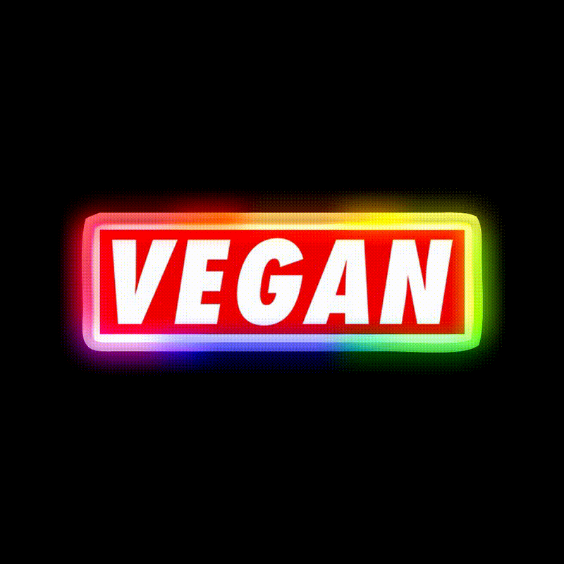 Vegan The Future Gym Fitness Led Neon Sign Rgb Color - LED neon sign close-up detail