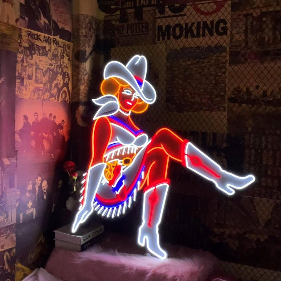 Vegas Vickie Cowgirl Led Sign Business Neon Sign