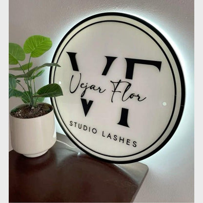 Veias Flos Studio Acrylic Business Logo Sign - Shineneon