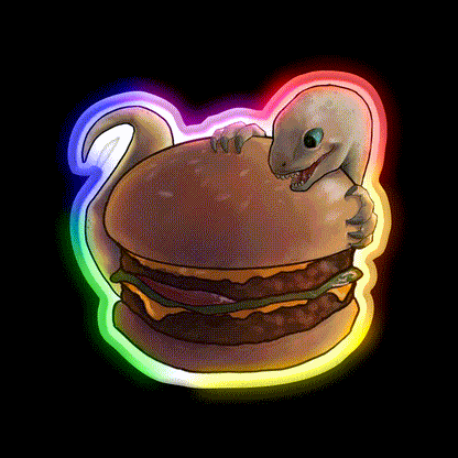Velociburger Fast Food Led Neon Sign For Burger Place Rgb Color - LED neon sign close-up detail