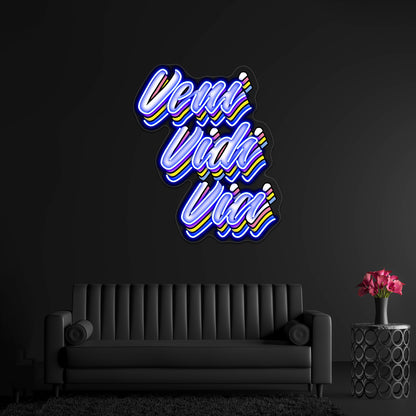 Veni Vidi Vici Pop Latin Artwork Neon Signs Custom