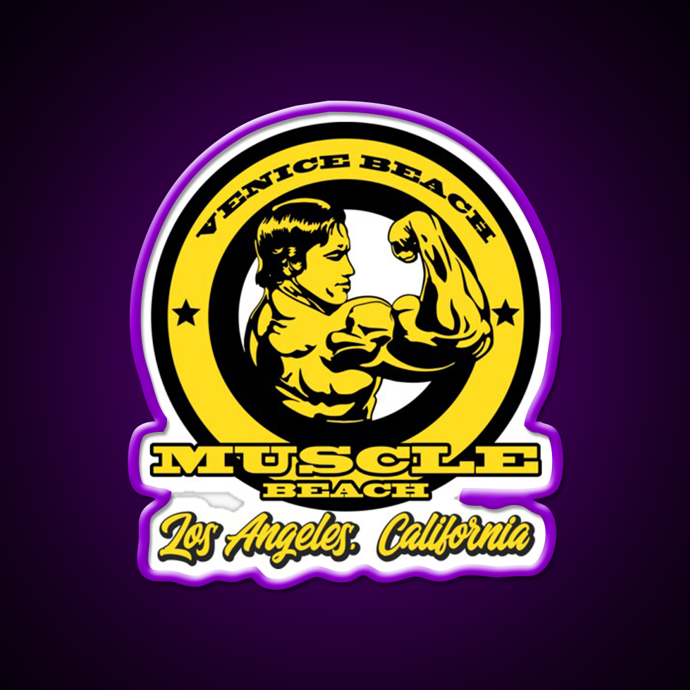 Venice Beach Arnold Schwarzenegger Gym Fitness Led Neon Sign Rgb Color - LED neon sign view 9