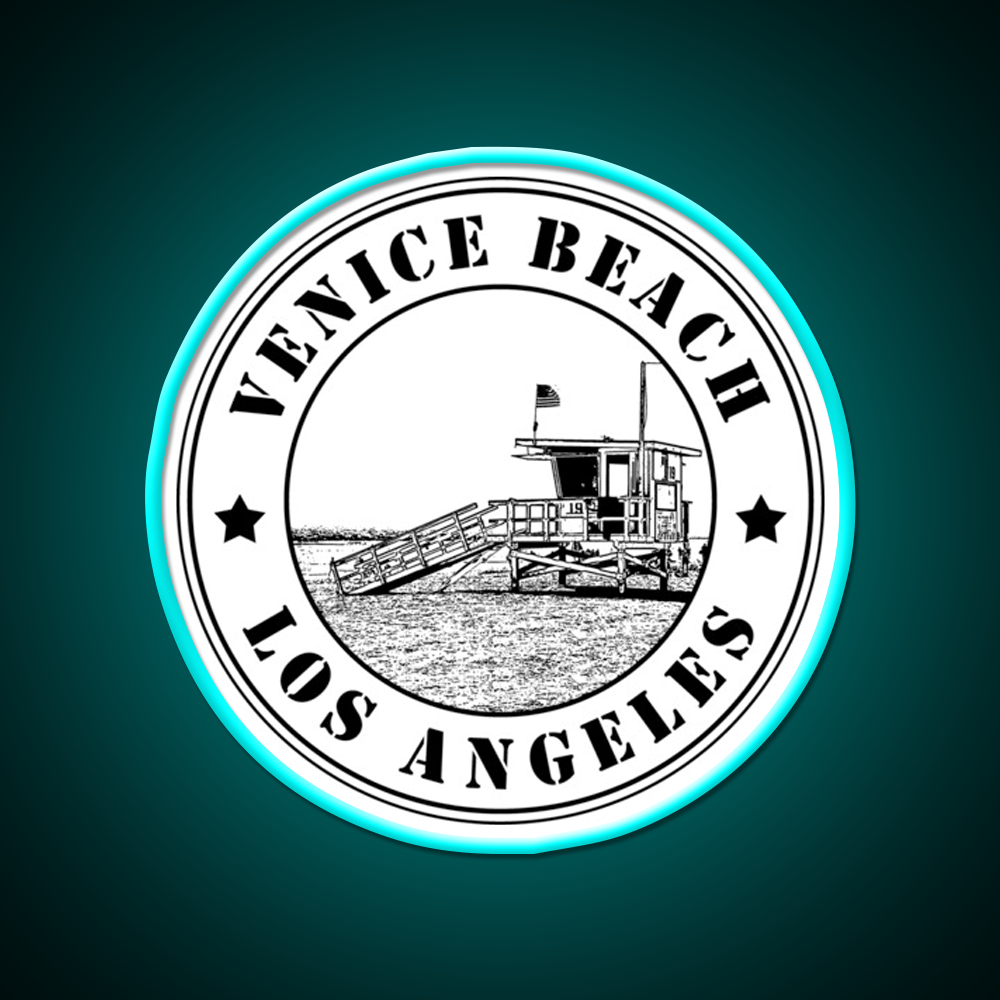 Venice Beach Los Angeles California Usa Baywatch Gym Fitness Led Neon Sign Rgb Color - Size and dimension reference