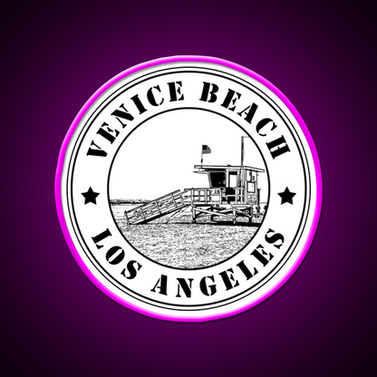 Venice Beach Los Angeles California Usa Baywatch Gym Fitness Led Neon Sign Rgb Color - Neon sign mounted on wall in room