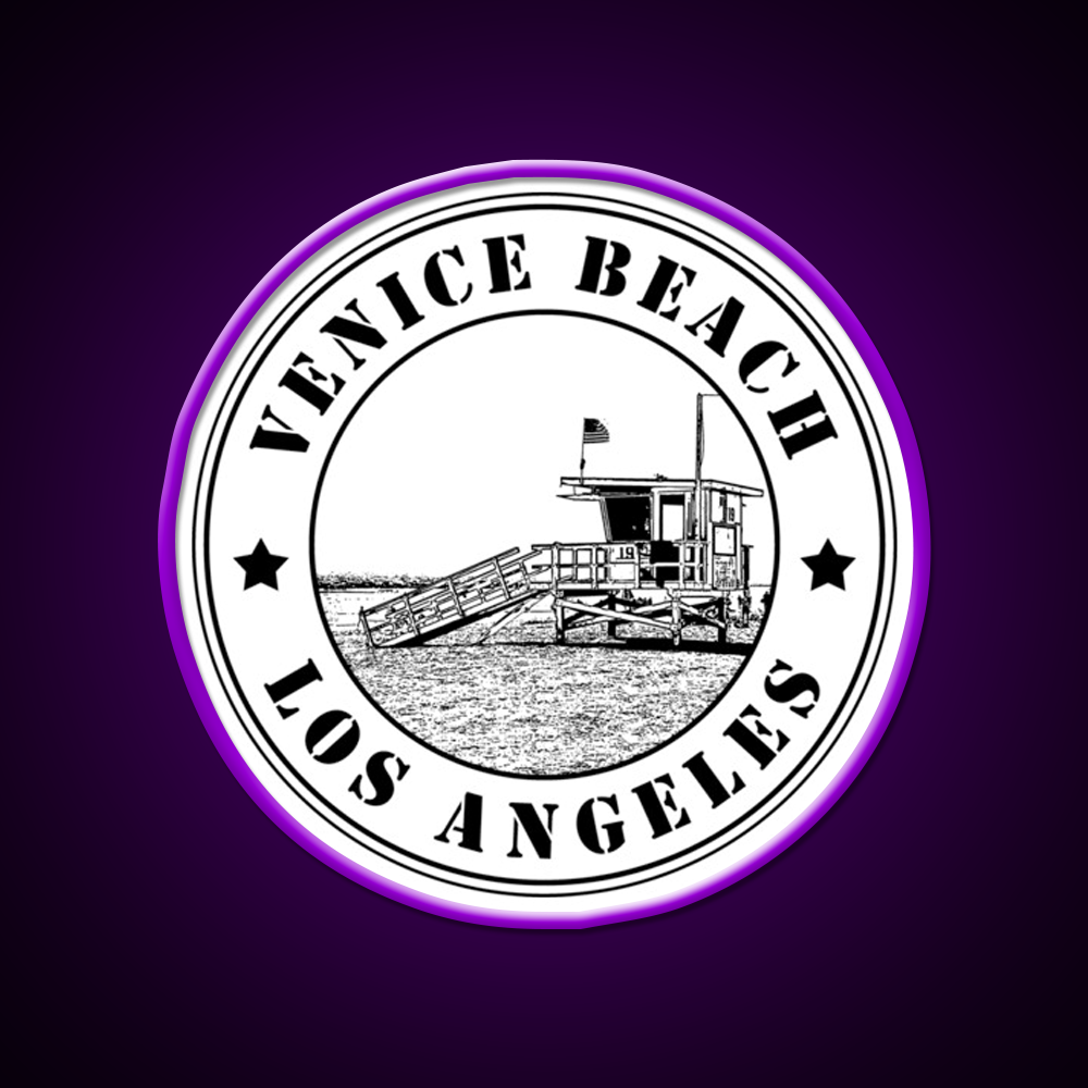 Venice Beach Los Angeles California Usa Baywatch Gym Fitness Led Neon Sign Rgb Color - LED neon sign view 9