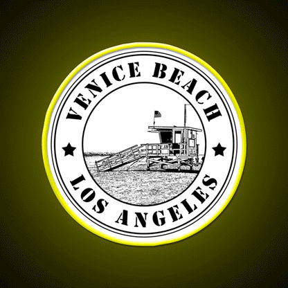 Venice Beach Los Angeles California Usa Baywatch Gym Fitness Led Neon Sign Rgb Color - Custom LED neon sign front view