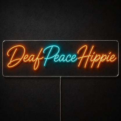 Deaf Peace Hippie Custom LED Neon Sign