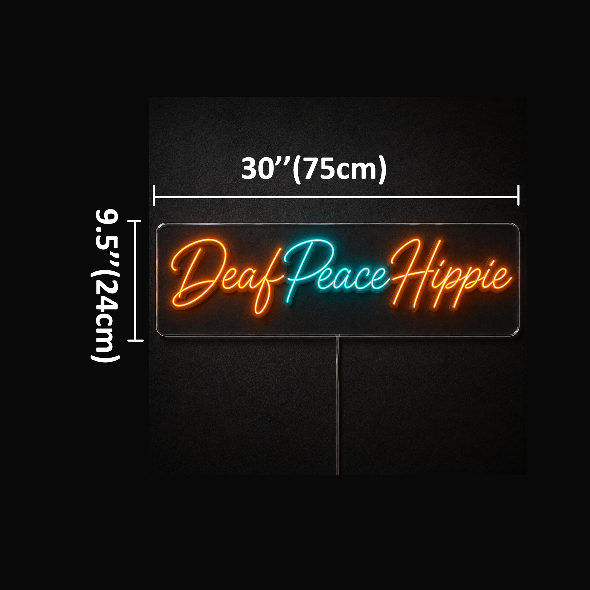 Deaf Peace Hippie Custom LED Neon Sign