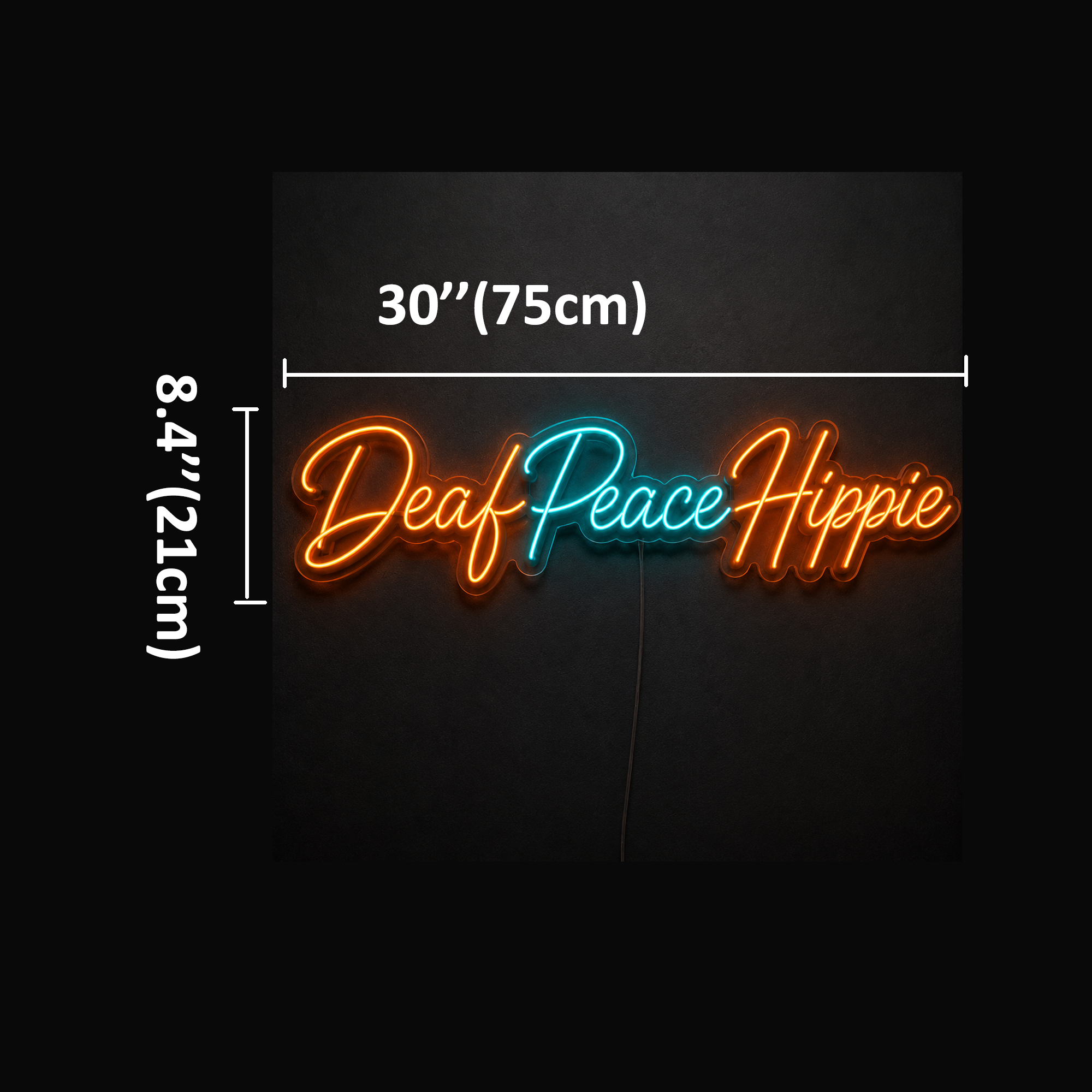 Deaf Peace Hippie Custom LED Neon Sign
