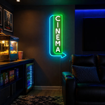 Vertical Cinema Arrow Neon Sign LED Neon Sign real lifestyle scene
