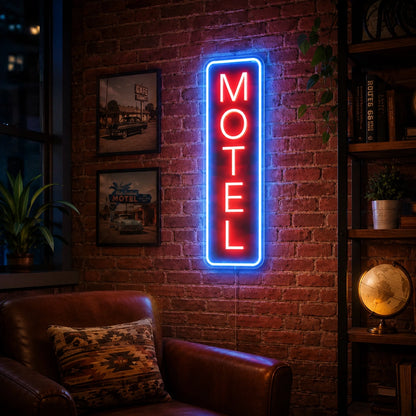 Vertical Motel Wall Neon Sign LED Neon Sign real lifestyle scene