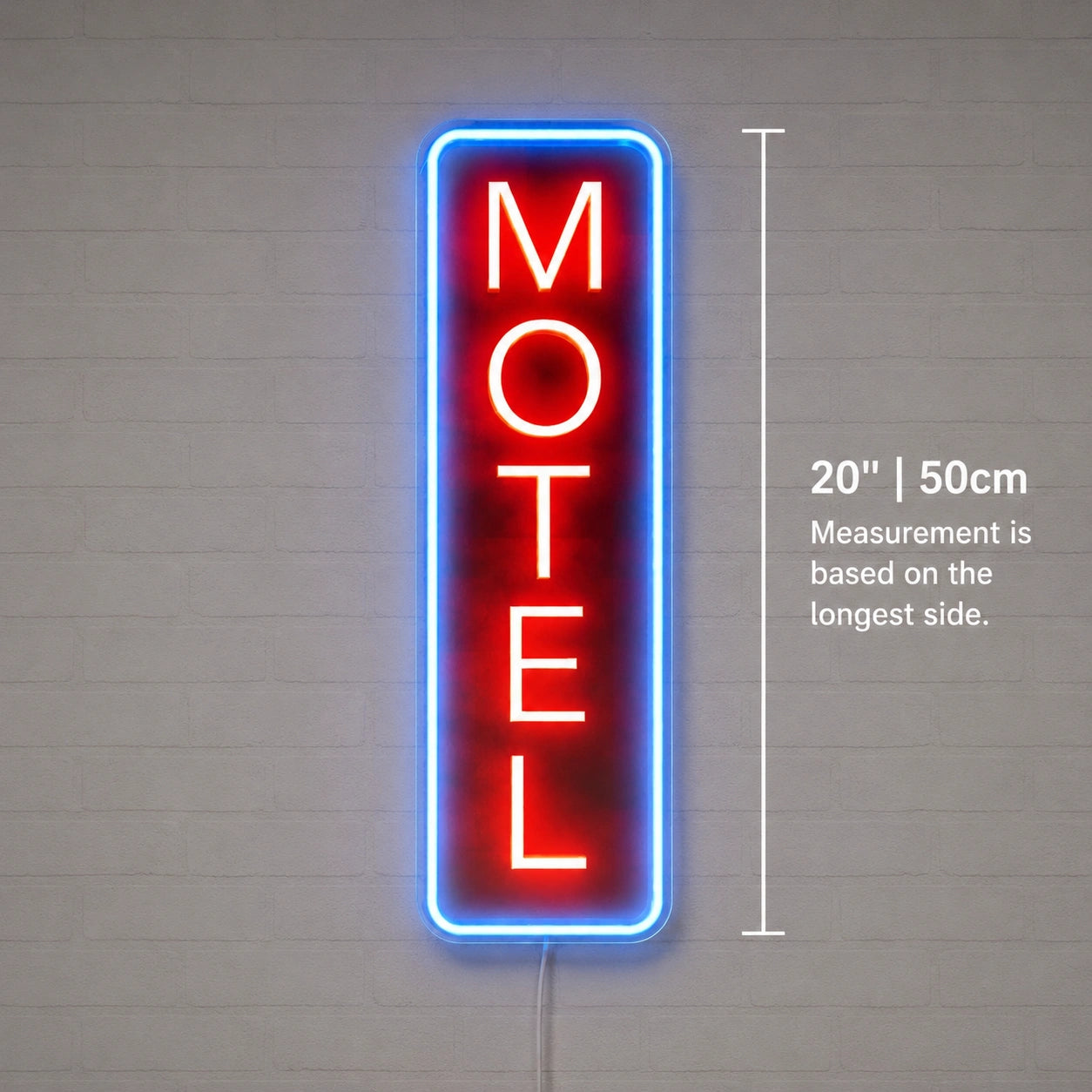 Vertical Motel Wall Neon Sign LED Neon Sign size image