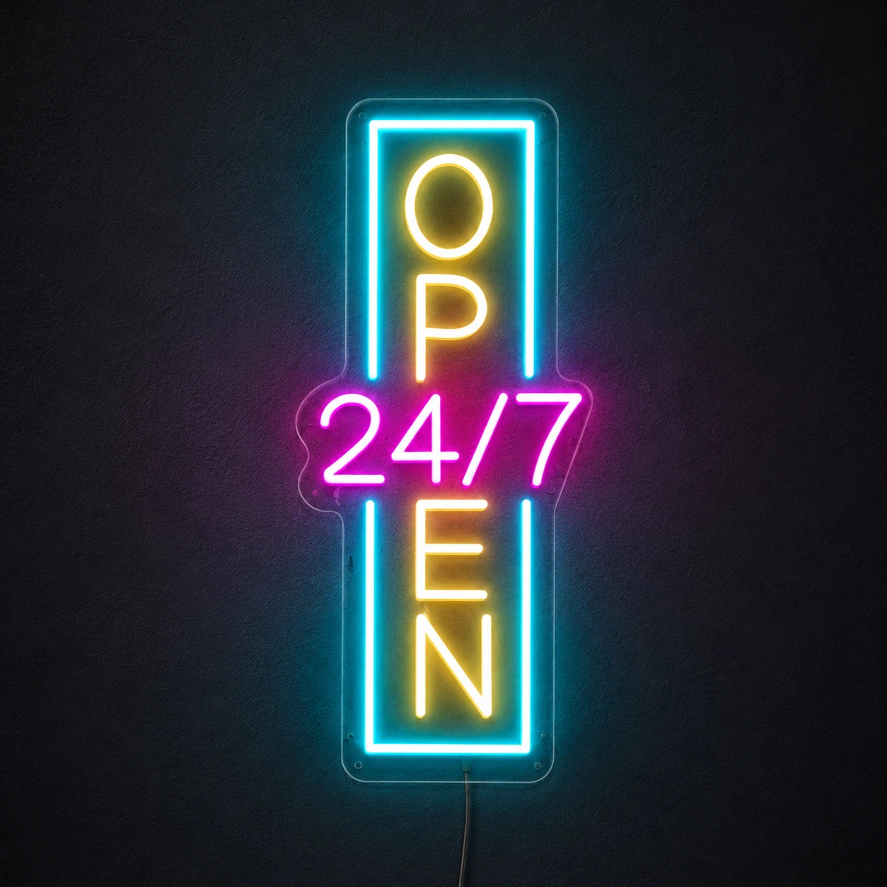 Vertical Open 24 Seven Neon Sign LED Neon Sign high-converting product image