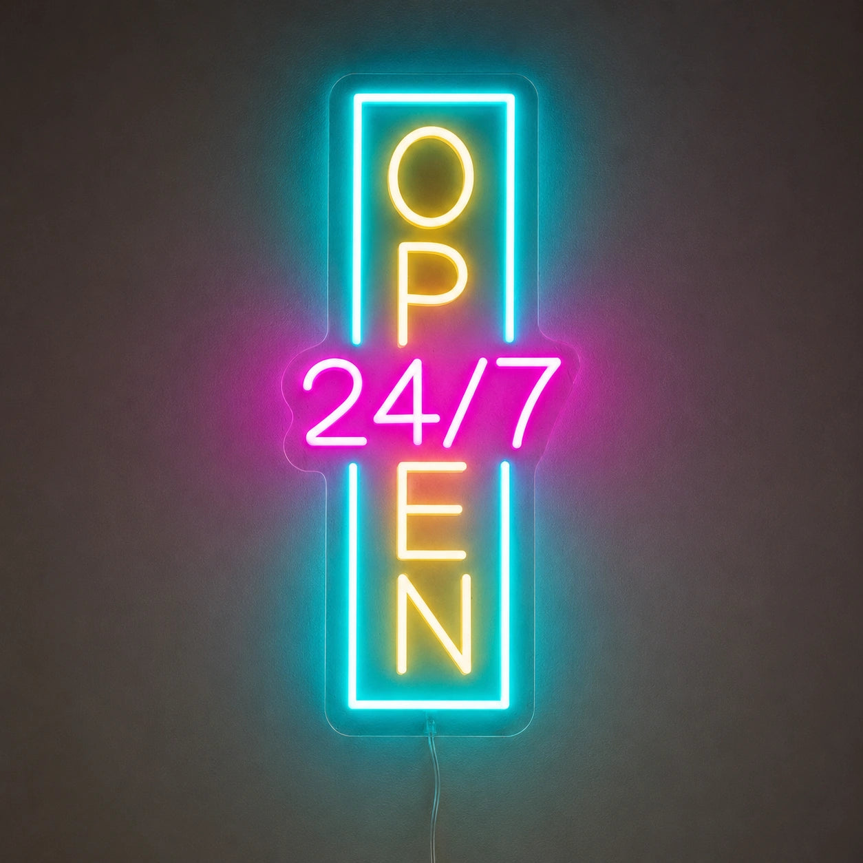 Vertical Open 24 Seven Neon Sign LED Neon Sign main product image