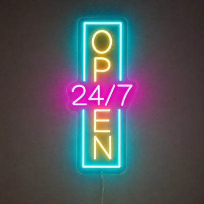 Vertical Open 24 Seven Neon Sign LED Neon Sign main product image