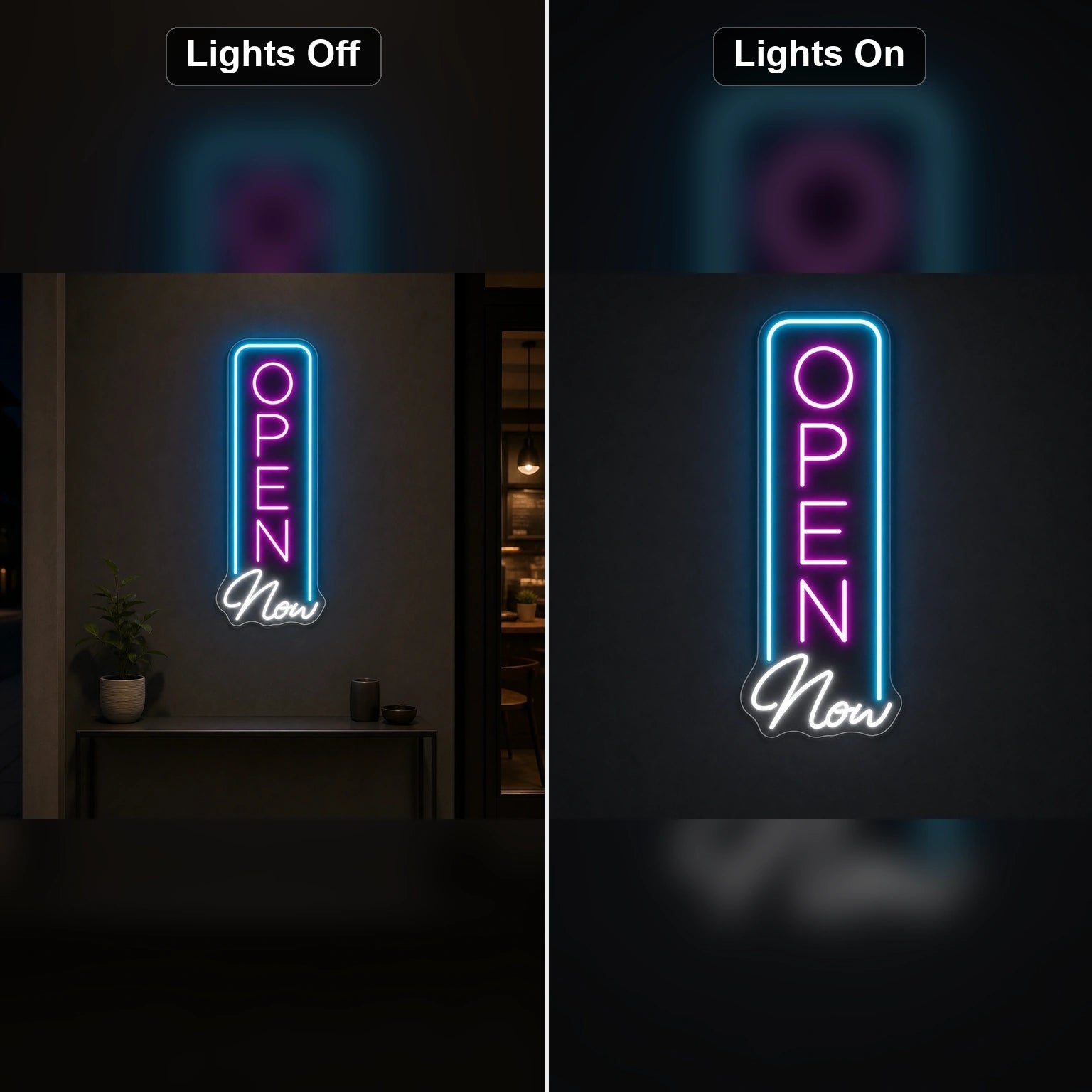 Vertical Open Now LED Neon Sign - Shineneon