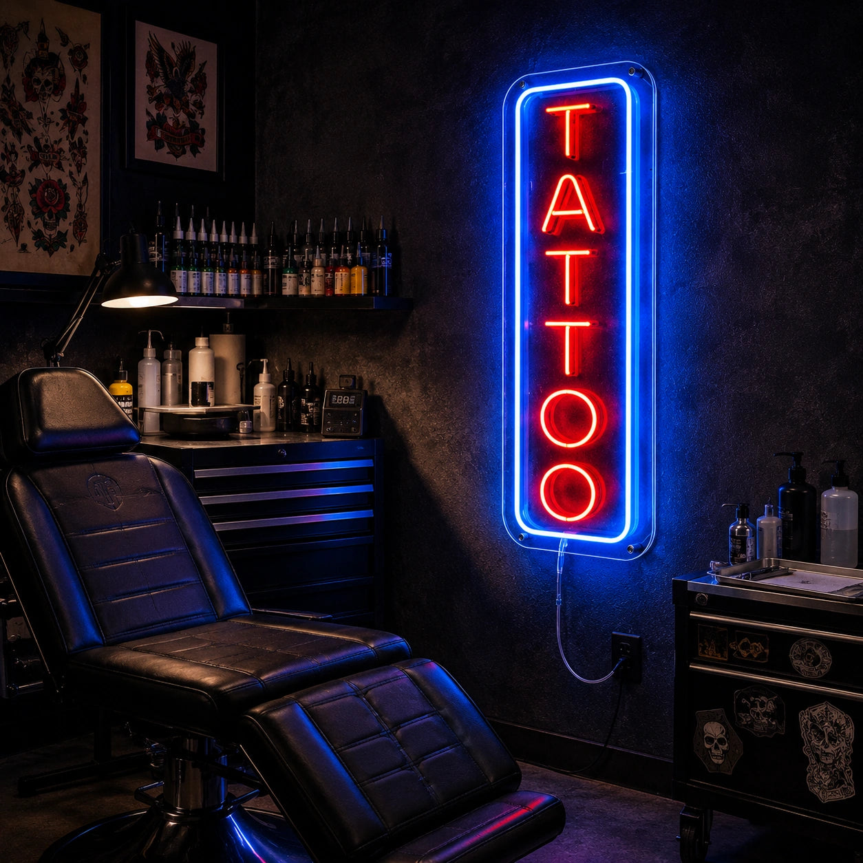 Vertical Tattoo Neon Sign LED Neon Sign real lifestyle scene