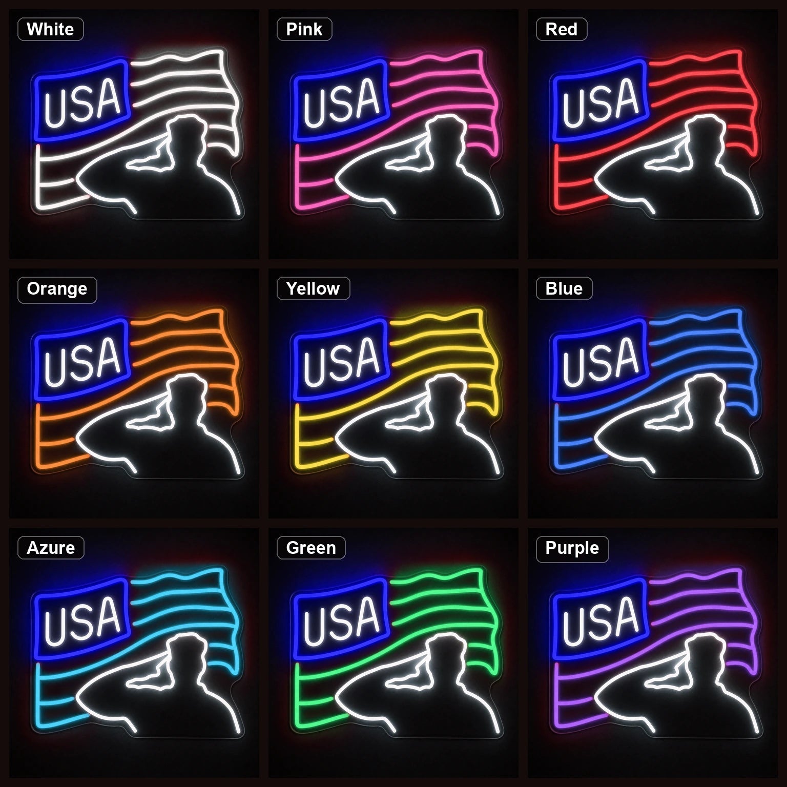 Veterans Day USA Flag LED Neon Sign - Shineneon