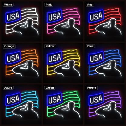 Veterans Day USA Flag LED Neon Sign - Shineneon