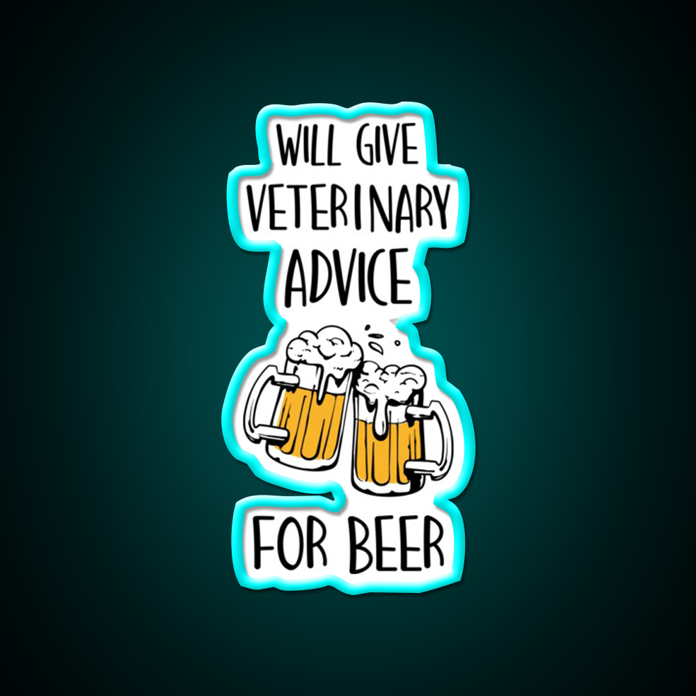 Veterinary Nurse Will Give Veterinary Advice For Beer Bar Decor Led Neon Sign Rgb Color - Size and dimension reference
