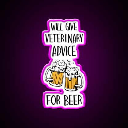Veterinary Nurse Will Give Veterinary Advice For Beer Bar Decor Led Neon Sign Rgb Color - Neon sign mounted on wall in room