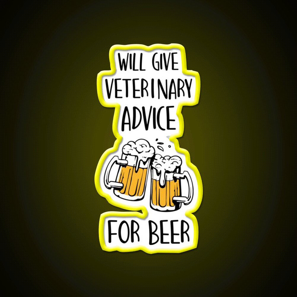 Veterinary Nurse Will Give Veterinary Advice For Beer Bar Decor Led Neon Sign Rgb Color - Custom LED neon sign front view