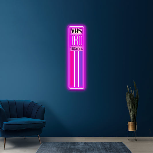 Vhs Tape Vertical Artwork Neon Signs Custom