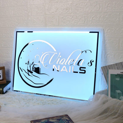 Vialetas Nails Acrylic Business Logo Sign - Shineneon