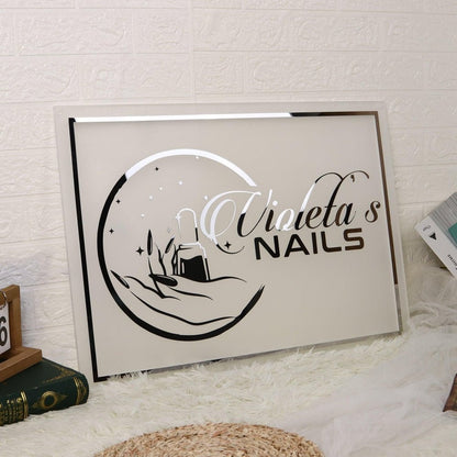 Vialetas Nails Acrylic Business Logo Sign - Shineneon