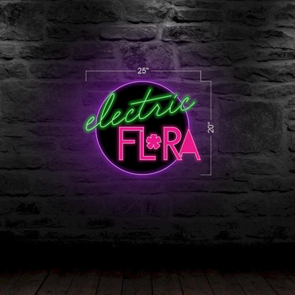 Vibrant Floral Electric Flora Led Neon Sign For Cafe Bar Wall Art | Shineneon