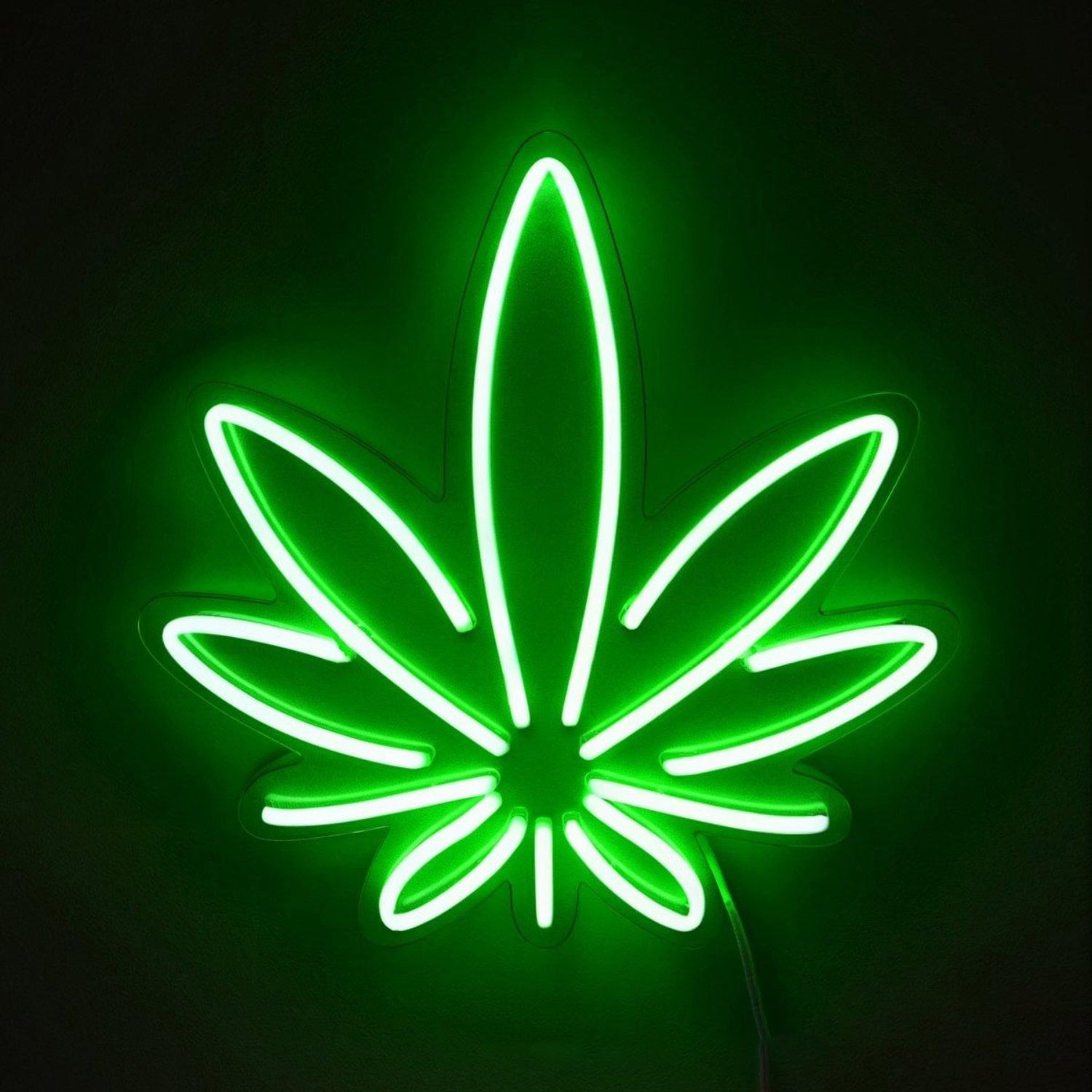 Vibrant Green Cannabis Leaf Led Neon Sign For Themed Bars And Indoor Decor | Shineneon