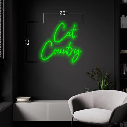 Vibrant Green Cat Country Led Neon Sign Indoor Wall Art | Shineneon