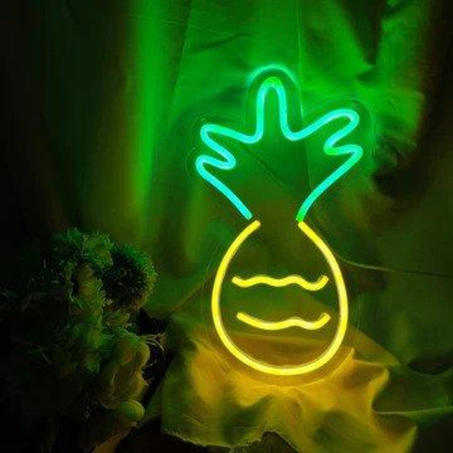 Vibrant Green Yellow Cartoon Pineapple Led Neon Sign For Home Shop Decor | Shineneon