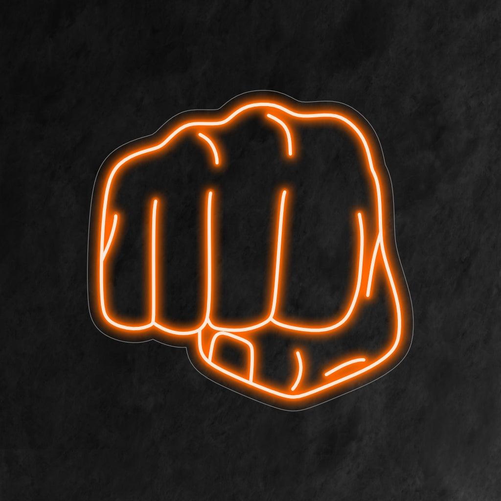 Vibrant Orange Boxer Punch Fist Led Neon Sign For Fitness Gym Decor | Shineneon