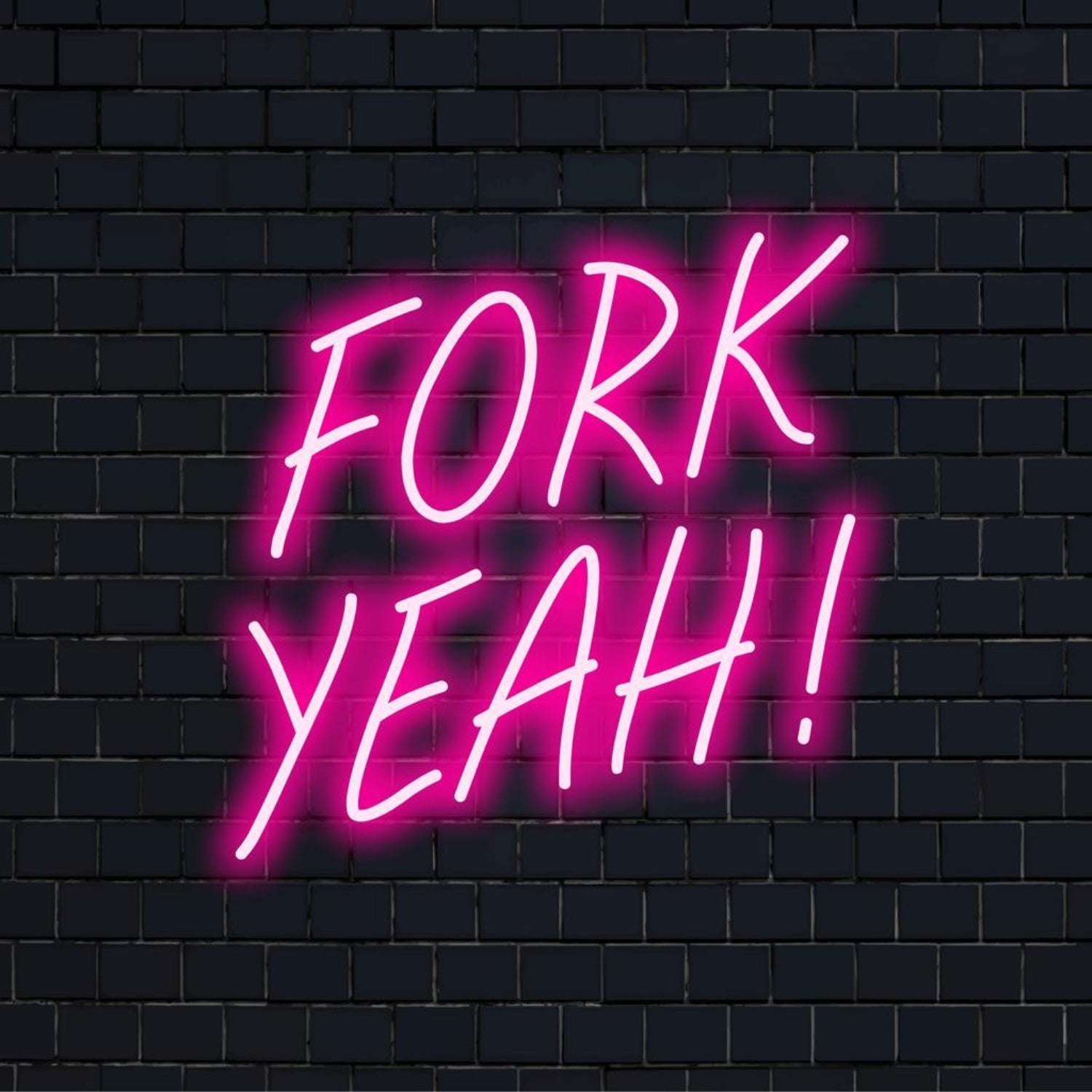 Vibrant Pink Glow Fork Yeah Led Neon Sign For Restaurant Bar Cafe Decor | Shineneon