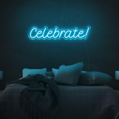 Vibrant Teal Celebration Led Neon Sign For Bedroom Decor And Party Ambiance | Shineneon