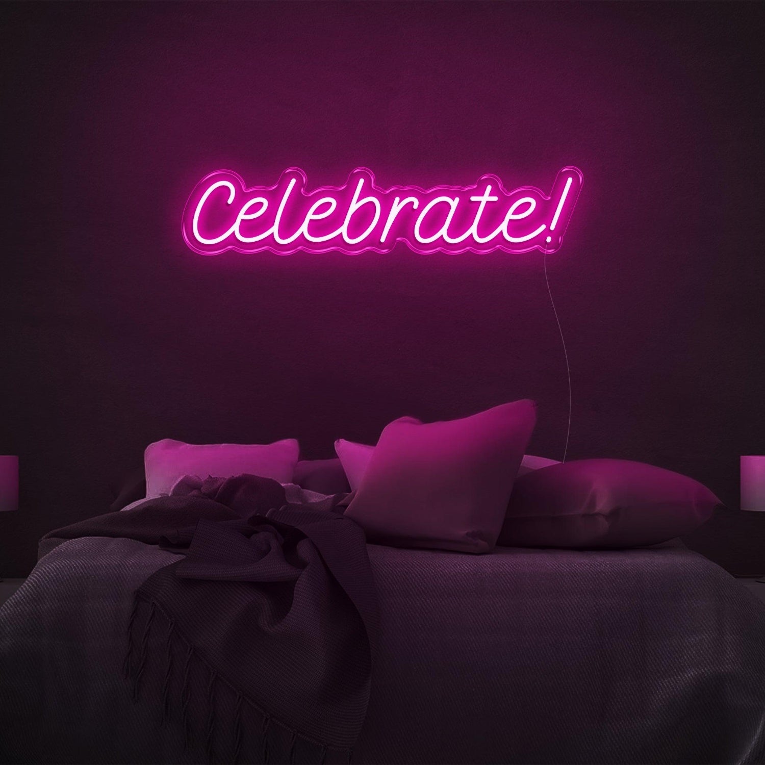 Vibrant Teal Celebration Led Neon Sign For Bedroom Decor And Party Ambiance | Shineneon