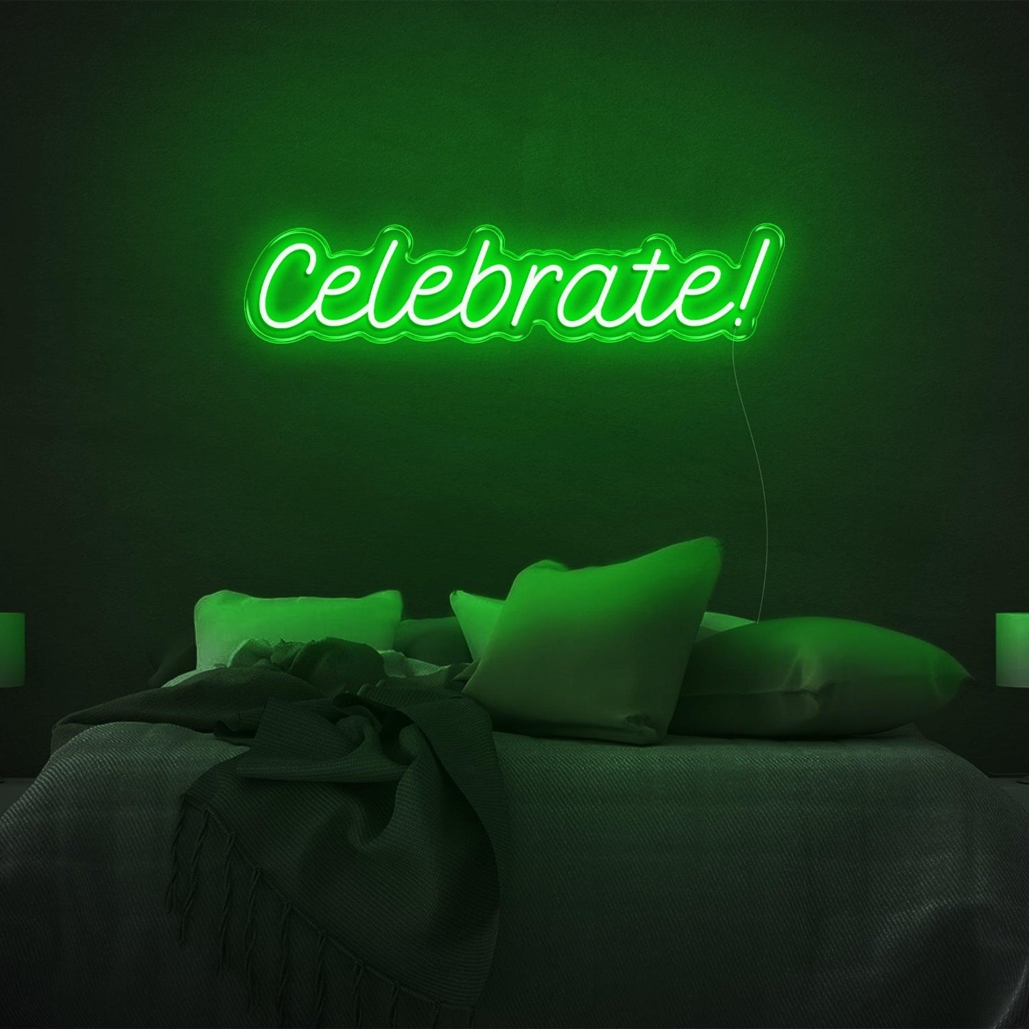 Vibrant Teal Celebration Led Neon Sign For Bedroom Decor And Party Ambiance | Shineneon